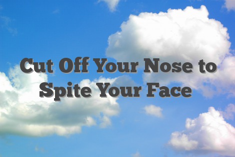Cut Off Your Nose to Spite Your Face