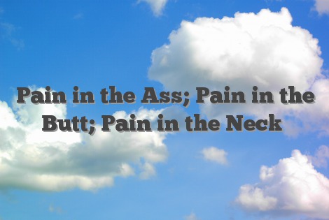Pain in the Ass; Pain in the Butt; Pain in the Neck