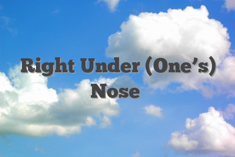 Right Under (One’s) Nose