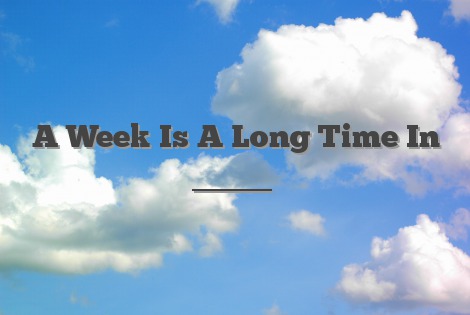 A Week Is A Long Time In _____