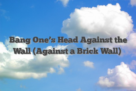 Bang One’s Head Against the Wall (Against a Brick Wall)