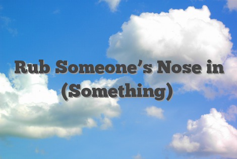 Rub Someone’s Nose in (Something)
