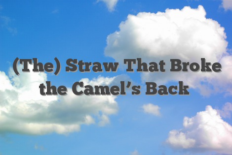 (The) Straw That Broke the Camel’s Back