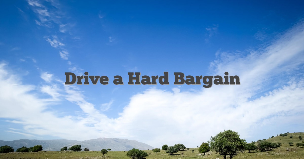 Drive a Hard Bargain