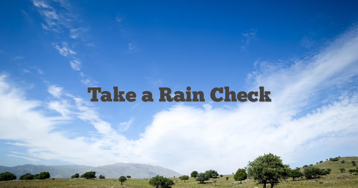 Take A Rain Check Definition
