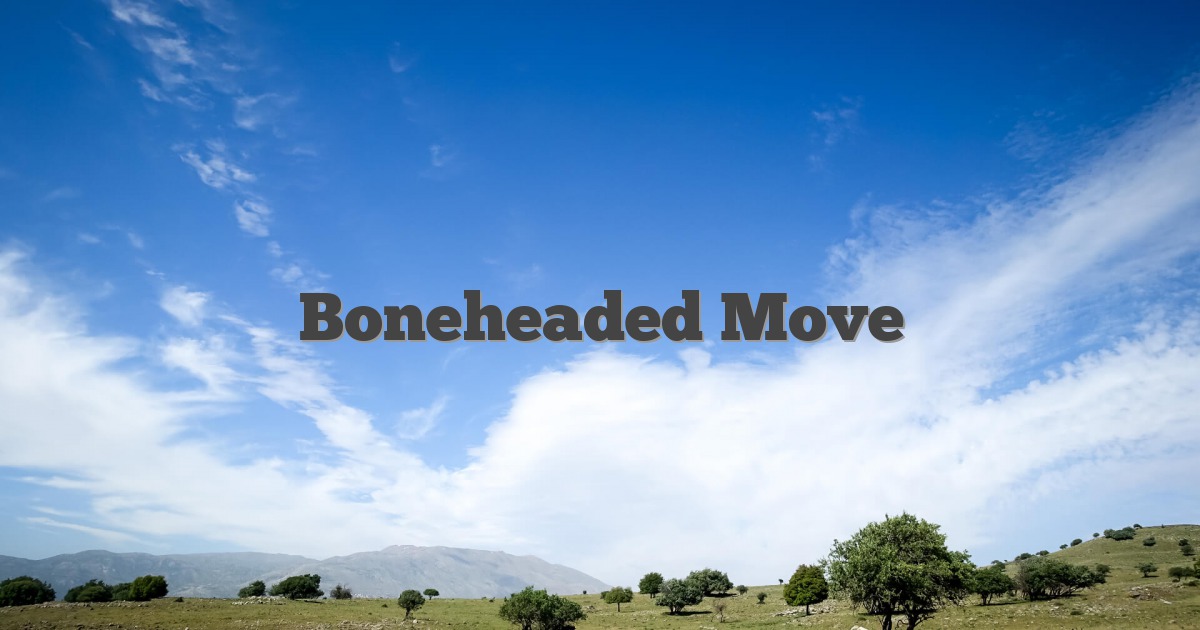 Boneheaded Move